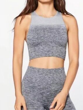 Lululemon Balance + Resist Crop Tank Top Gray Ombre Athletic No Tag size 4